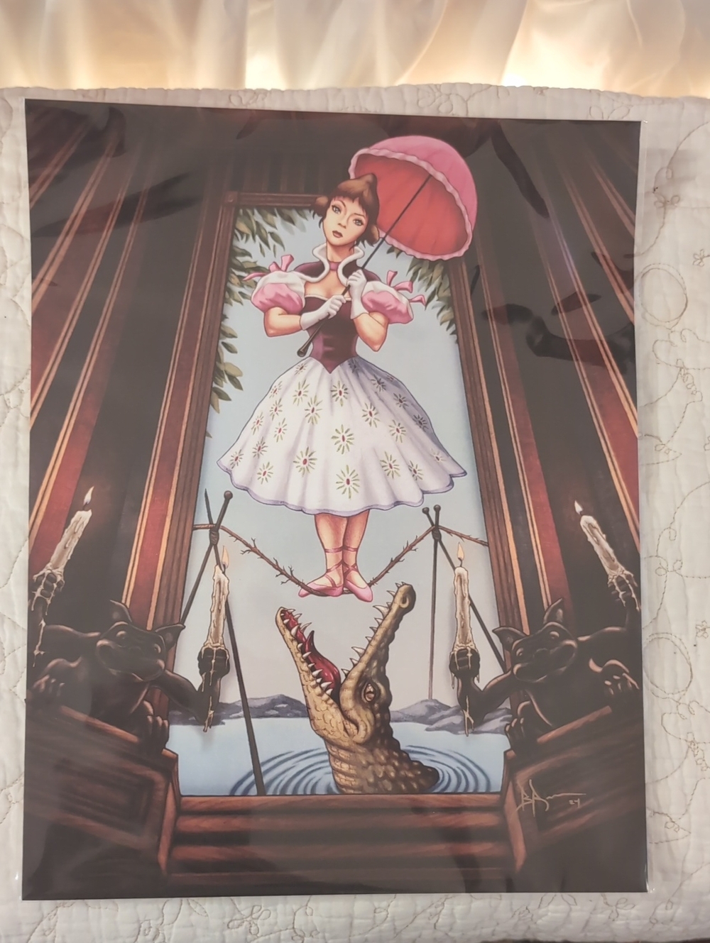 Disney Haunted Mansion Tightrope Walker – Original Hand-Drawn 11" x 14" Artwork